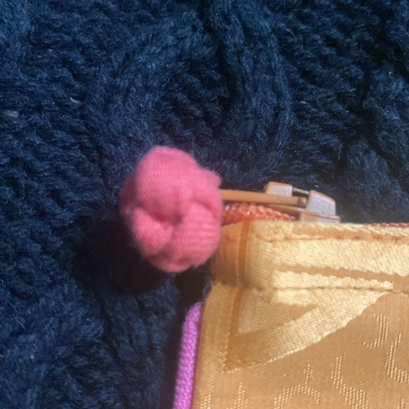 Asian Orange Silk Zippered pouch / all purpose/ makeup bag 9 x 6 - Picture 5 of 7